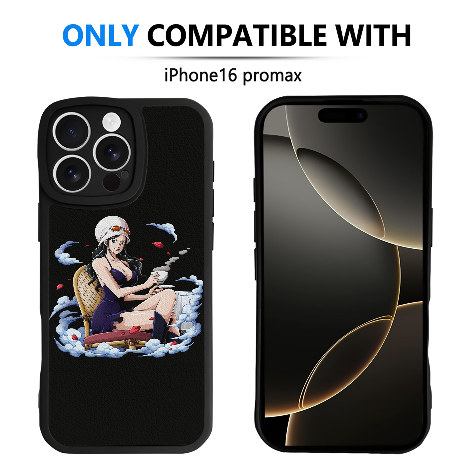 （画像用） ワンピース ニコ・ロビン ONE PIECE Nico Robin 【iPhone 16シリーズ対応】シリコンスマホケース（レザー調） 材質：シリコン
